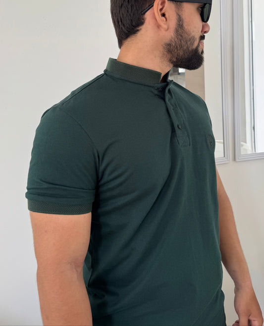 Polo cuello Mao Verde Militar