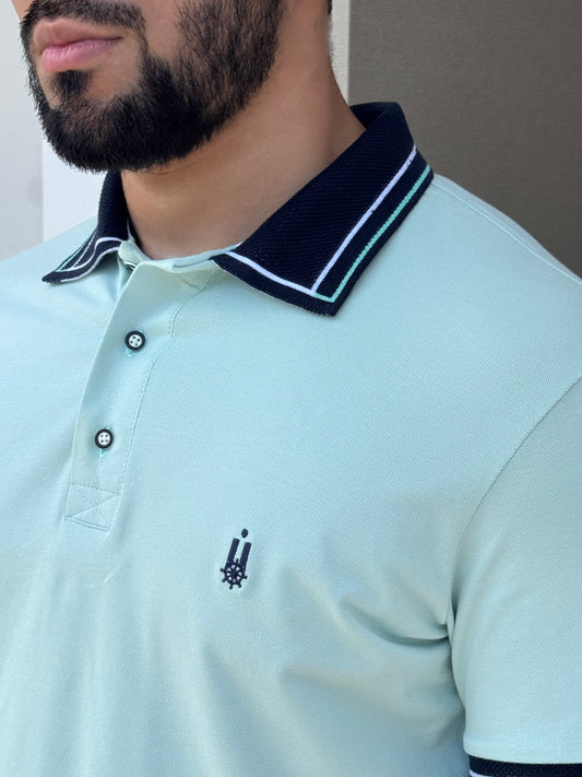 Polo Pique Algodon Peruano  Verde Menta Ref 25132