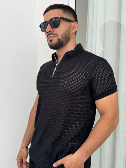 Polo con Cierre Frontal – Tejido Wafer Premium