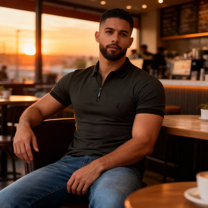 Polo Textura con Cierre