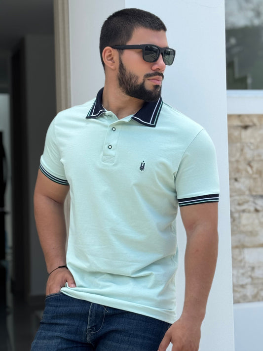 Polo Pique Algodon Peruano  Verde Menta Ref 25132