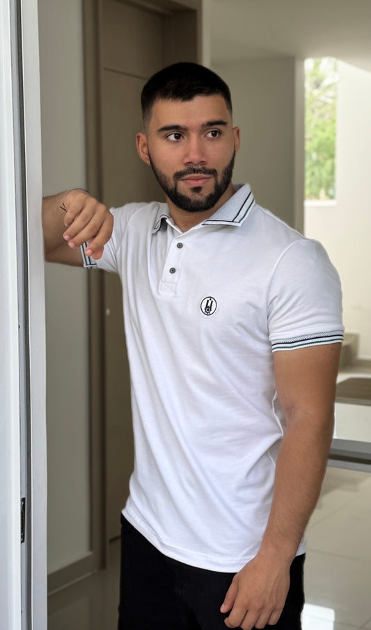 Polo Blanca Premium – Cuello Tejido con Acabado Único Ref 25103
