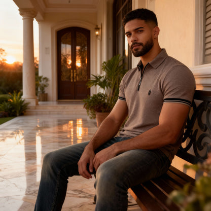 Polo Textura con Cierre