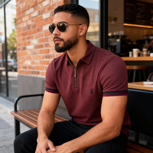 Polo Textura con Cierre