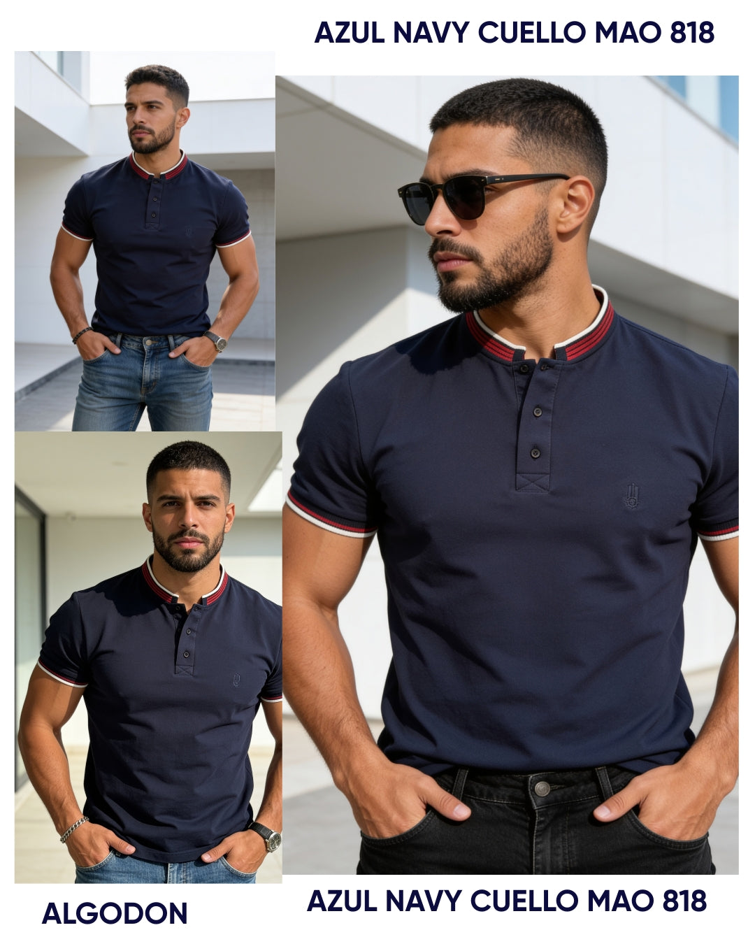 Polo Caballero Slim  Cuello MAo
