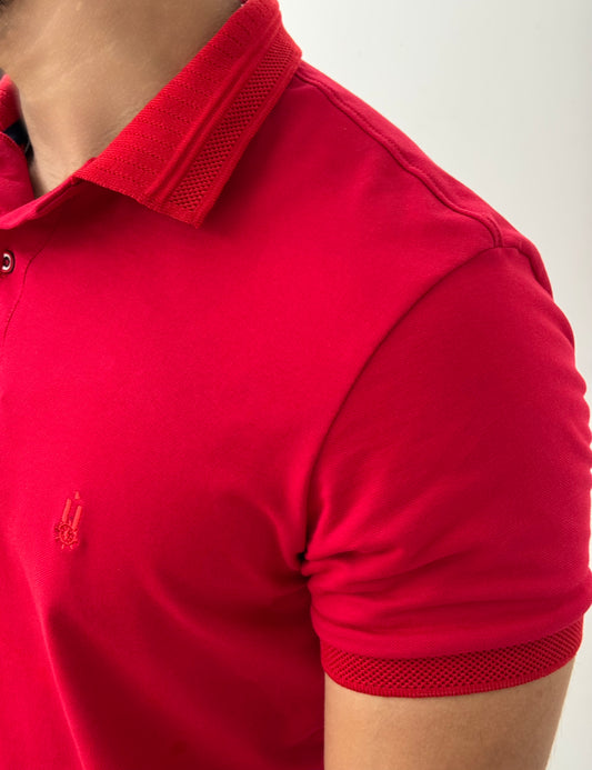 Polo Roja Básica – Comodidad -Ajuste Perfecto