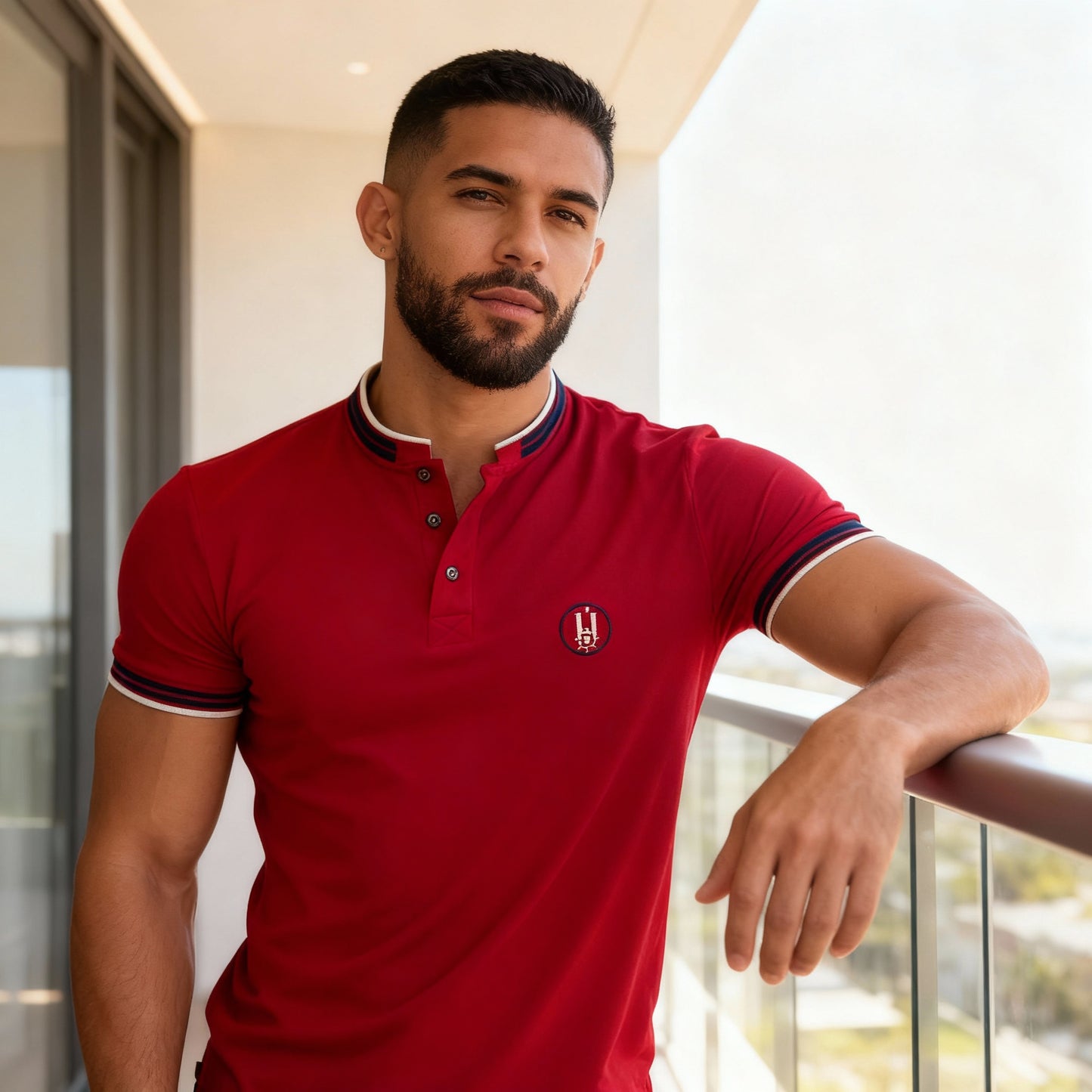 Polo Roja Cuello  Mao