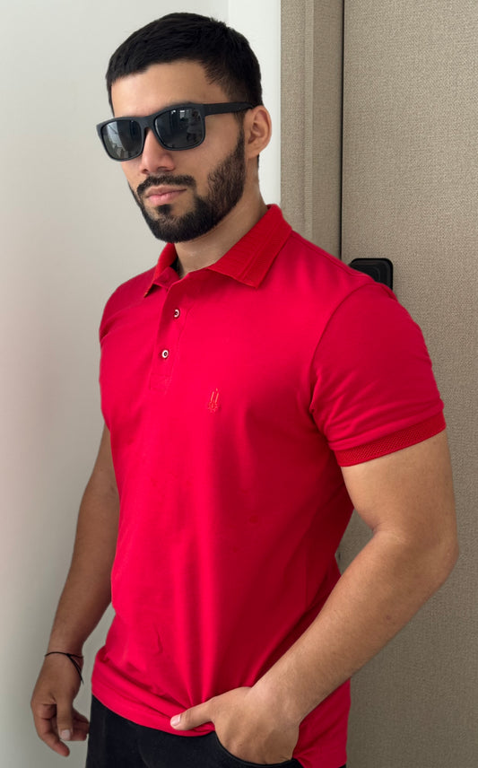 Polo Roja Básica – Comodidad -Ajuste Perfecto