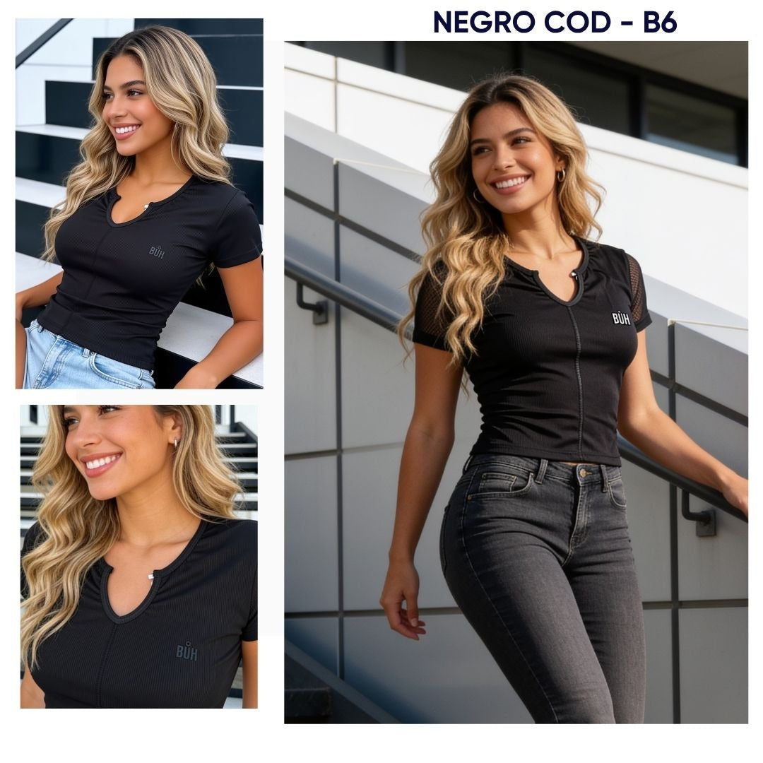 Blusa Dama Basica Rib