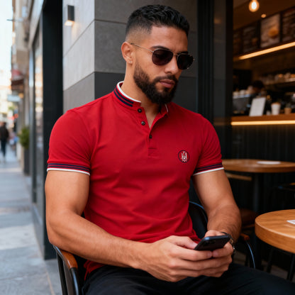 Polo Roja Cuello  Mao