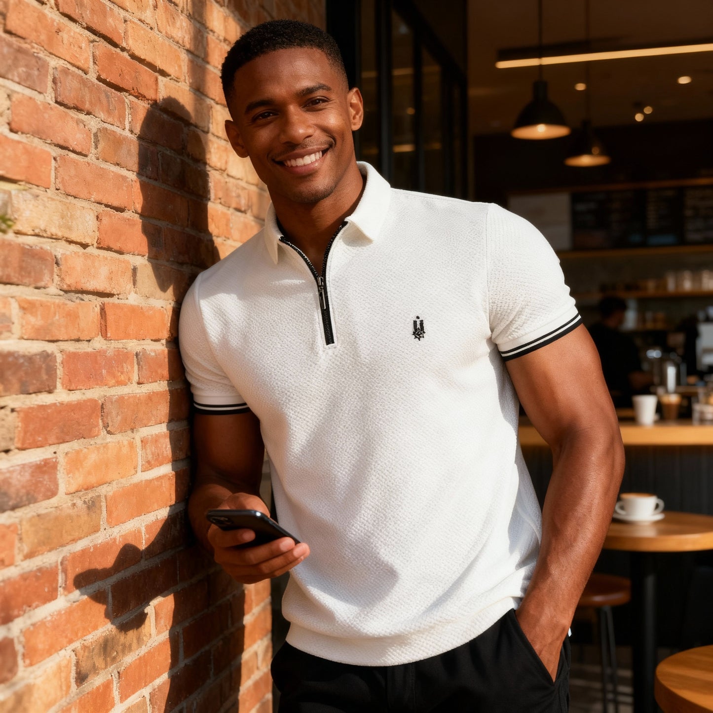 Polo Textura con Cierre