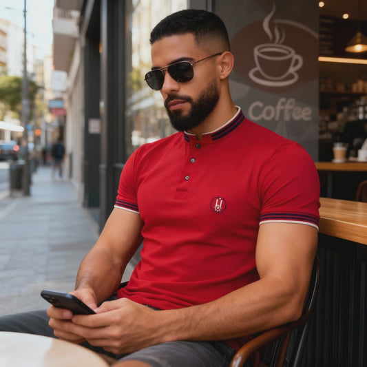 Polo Roja Cuello  Mao